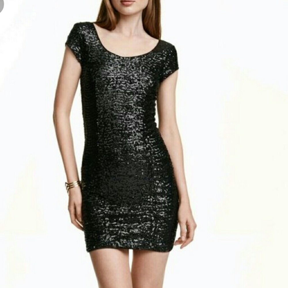 Sequins black mini dress size 8